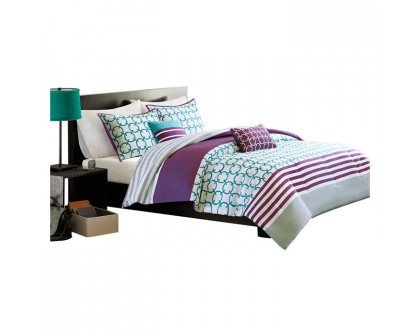 FaFurn - 5-Piece Comforter Set (purpltealcircl1234)