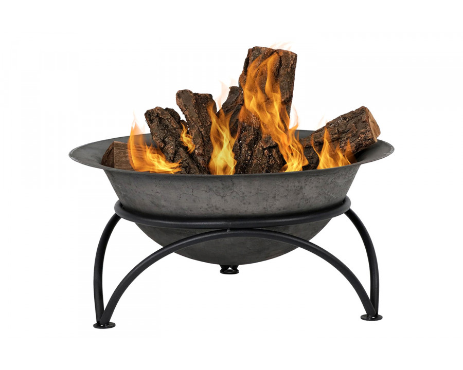 FaFurn - 23.5 Inch Wood-Burning Small Cast Iron Fire Pit Bowl with Stand