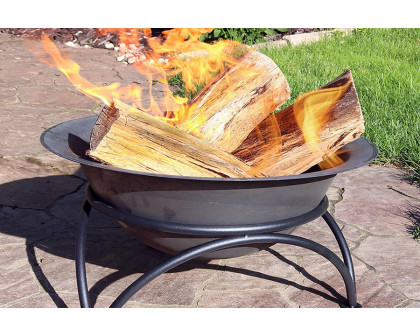 FaFurn - 23.5 Inch Wood-Burning Small Cast Iron Fire Pit Bowl with Stand