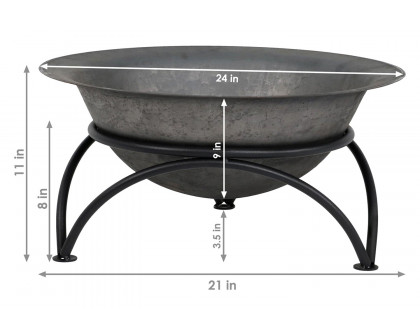 FaFurn - 23.5 Inch Wood-Burning Small Cast Iron Fire Pit Bowl with Stand