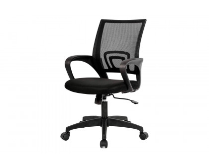 FaFurn Modern Mid-Back Ergonomic Mesh Office Desk Chair with Armrest On Wheels - Black