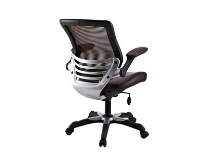 FaFurn Modern Mesh Back Ergonomic Office Chair with Flip-Up Arms - Brown