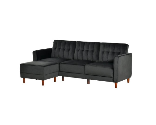 FaFurn - Modern Reversible L-Shaped Sectional in Black