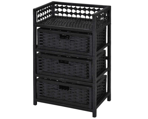 FaFurn - 3-Drawer Chest in Black