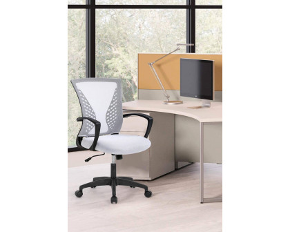 FaFurn Modern Mid-Back Office Desk Chair Ergonomic Mesh with Armrest On Wheels - White/Black