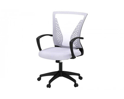 FaFurn Modern Mid-Back Office Desk Chair Ergonomic Mesh with Armrest On Wheels - White/Black