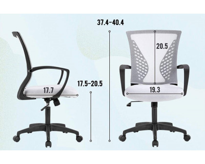 FaFurn Modern Mid-Back Office Desk Chair Ergonomic Mesh with Armrest On Wheels - White/Black