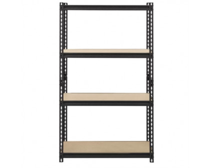 FaFurn - 4-Shelf Storage Rack Shelving Unit in Black