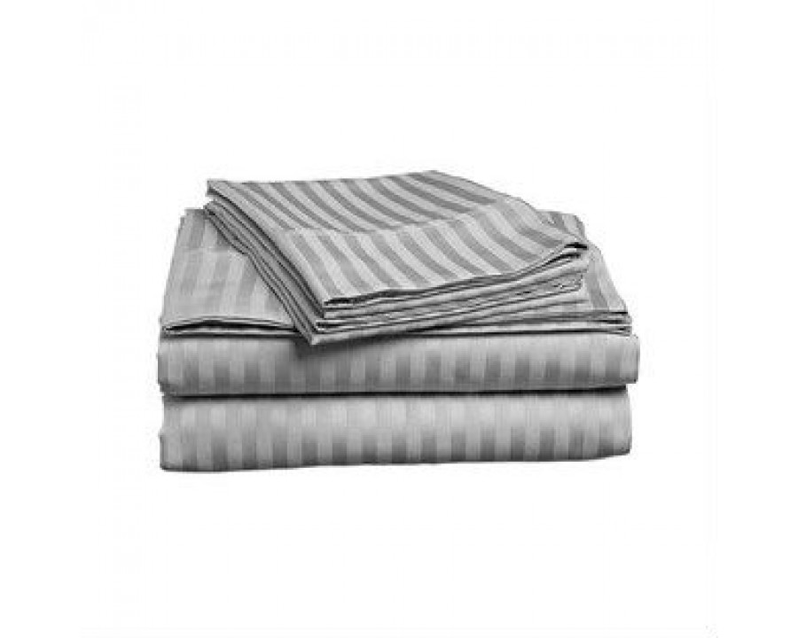 FaFurn - 4-Piece Queen Size Sheet Set in Gray, Microfiber