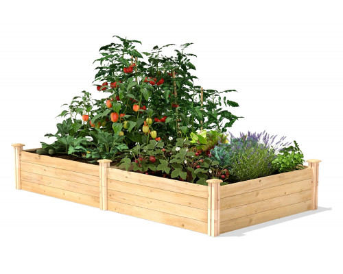 FaFurn - 4 Ft X 8 Ft Cedar Wood Raised Garden Bed