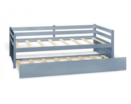 FaFurn Twin/Twin Dorm Style Trundle Daybed Platform Bed Frame - Gray