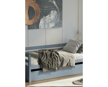 FaFurn Twin/Twin Dorm Style Trundle Daybed Platform Bed Frame - Gray