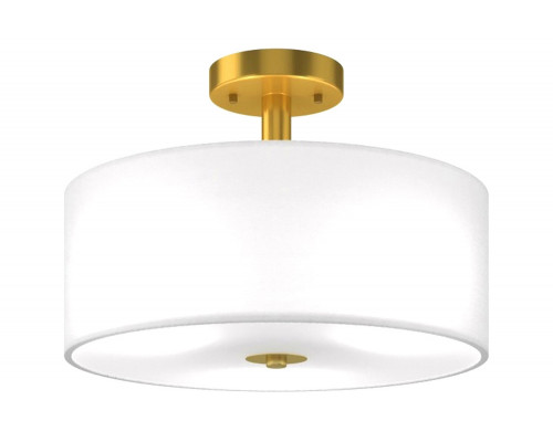 FaFurn - Modern 3-Light Ceiling Mount Glass Pendant Drum Lamp Chandelier White Bronze