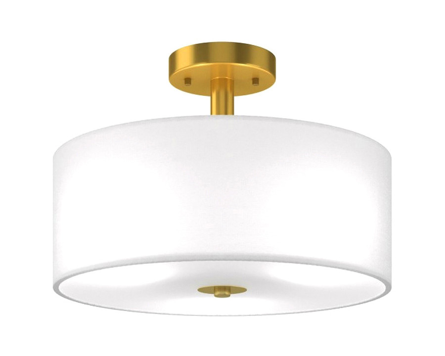 FaFurn - Modern 3-Light Ceiling Mount Glass Pendant Drum Lamp Chandelier White Bronze