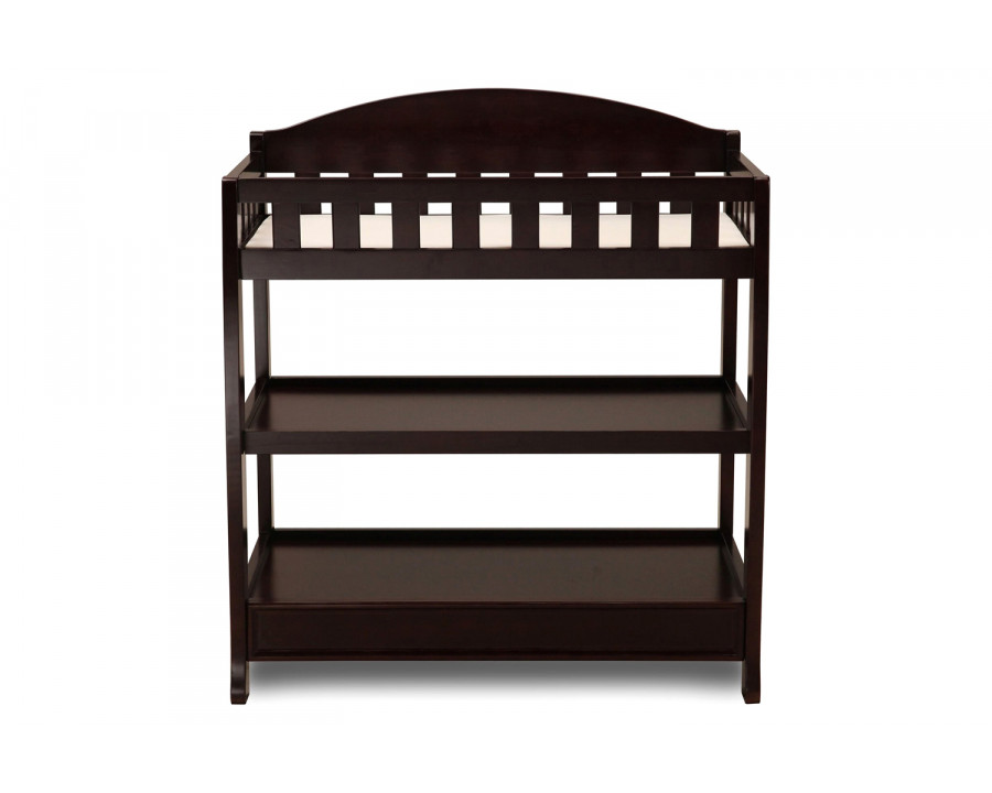 FaFurn Modern Wooden Baby Changing Table with Safety Rail Pad and Strap - Dark Brown