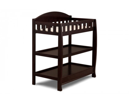 FaFurn Modern Wooden Baby Changing Table with Safety Rail Pad and Strap - Dark Brown