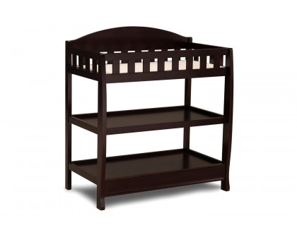 FaFurn Modern Wooden Baby Changing Table with Safety Rail Pad and Strap - Dark Brown