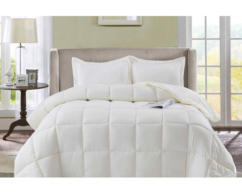 FaFurn 3 Piece Microfiber Reversible Comforter Set - Off White, King Size