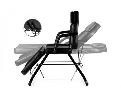 FaFurn - Black Adjustable Massage Bed Salon Chair with Hydraulic Stool