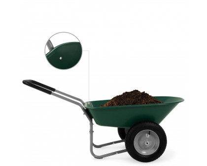 FaFurn - Rust Proof Wheelbarrow in Green, Steel