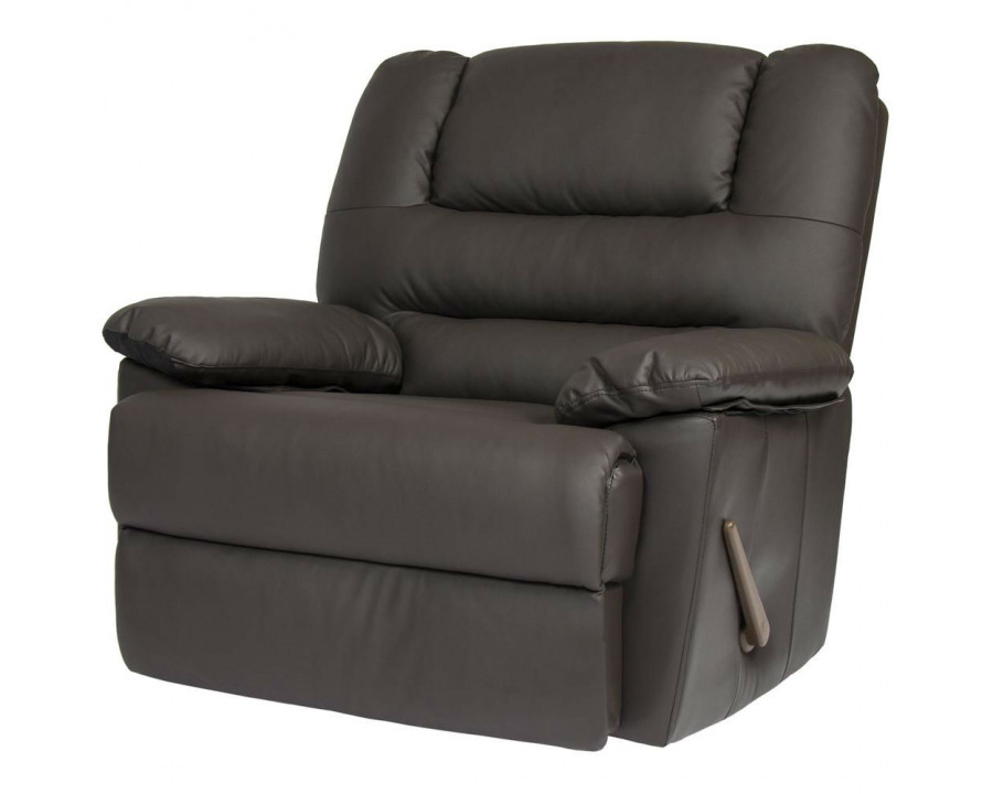 FaFurn - Rocking Recliner Chair in Brown, Faux Leather