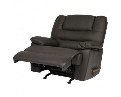 FaFurn - Rocking Recliner Chair in Brown, Faux Leather