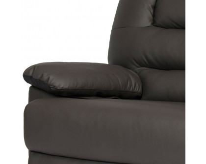 FaFurn - Rocking Recliner Chair in Brown, Faux Leather