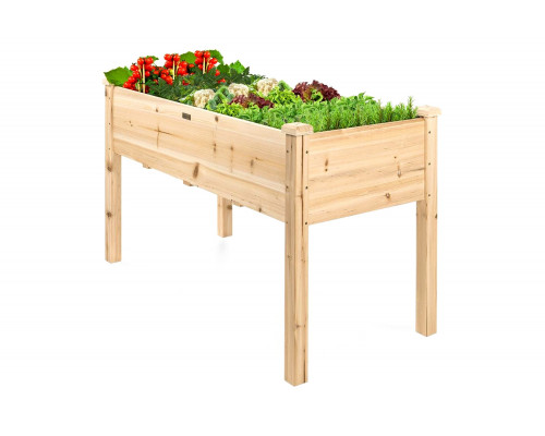 FaFurn - Farmhouse Wood 48X24X30In Raised Garden Bed Elevated Garden Planter Stand