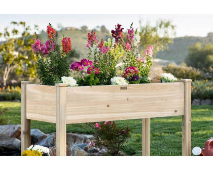 FaFurn Farmhouse Wood 48X24X30In Raised Garden Bed Elevated Garden Planter Stand