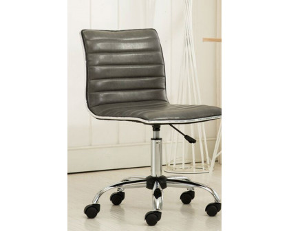 FaFurn - Heavy Duty Gray Channel-Tufted Conference Chair