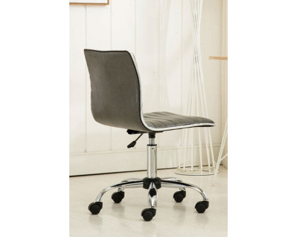 FaFurn - Heavy Duty Gray Channel-Tufted Conference Chair