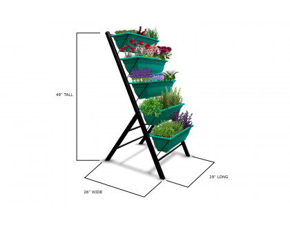 FaFurn - 4 Ft 5 Tier Green Vertical Garden Indoor/Outdoor Elevated Planter