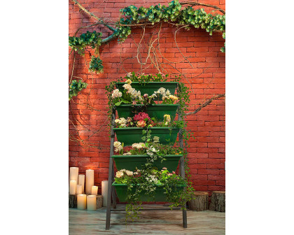 FaFurn - 4 Ft 5 Tier Green Vertical Garden Indoor/Outdoor Elevated Planter