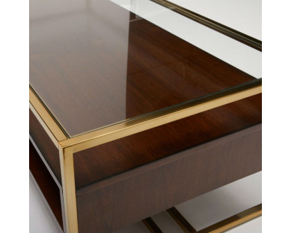 FaFurn Modern Coffee Table - Walnut, Steel