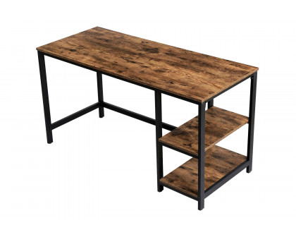 FaFurn - 55 Inch Industrial Wood Metal Computer Writing Desk Left Or Right Facing