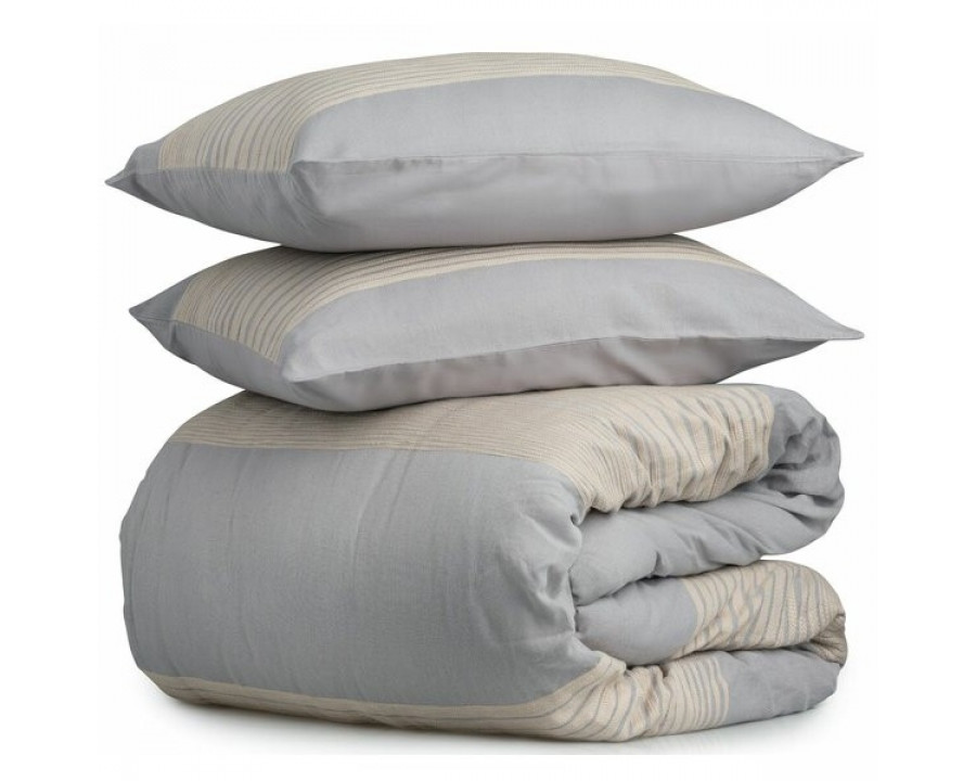 FaFurn - King Size Comforter Set in Gray/Taupe