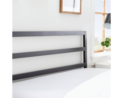 FaFurn Modern Queen Size Headboard - Matte Black, Metal