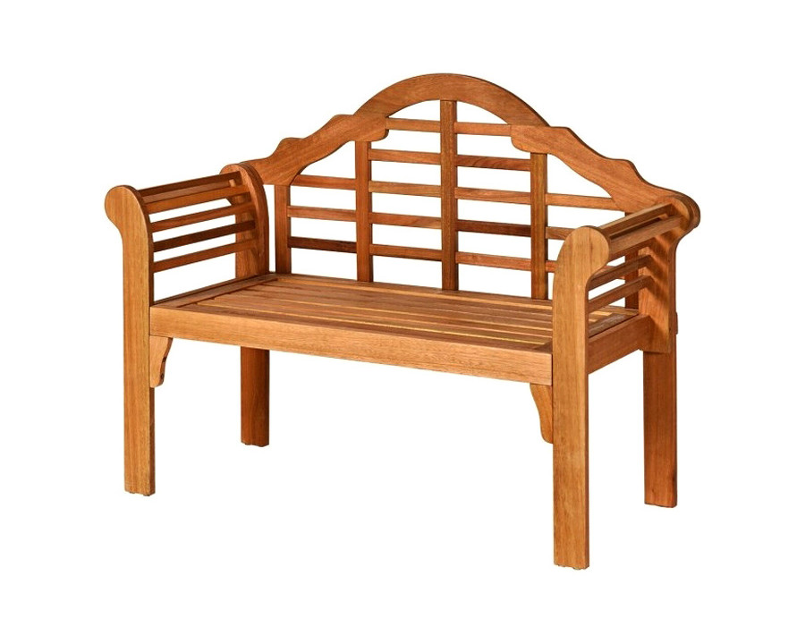 FaFurn - Farmhome Folding 2 Seater Garden Eucalyptus Bench