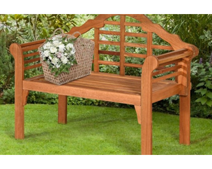 FaFurn - Farmhome Folding 2 Seater Garden Eucalyptus Bench