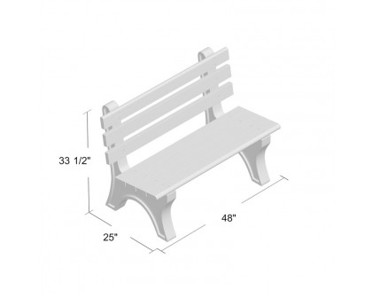 FaFurn - 48" Garden Bench in Green, Plastic