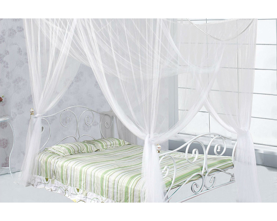 FaFurn - White Mosquito Net Full/Queen/King Bed Canopy Mesh Netting