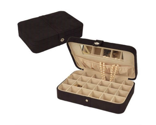 FaFurn - Jewelry Box in Black, Faux Suede