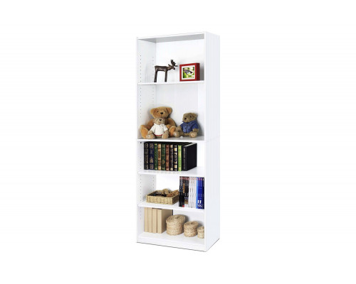 FaFurn Modern 5-Shelf Bookcase - White