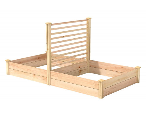 FaFurn Wood Raised Garden Bed with Trellis - Double