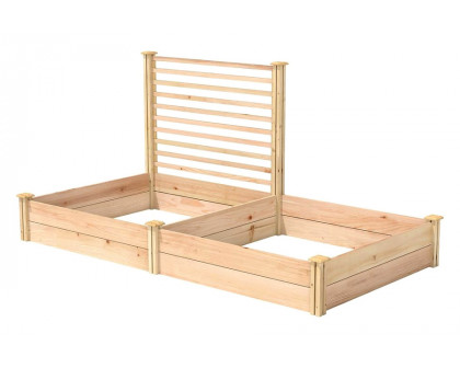 FaFurn Wood Raised Garden Bed with Trellis - Double