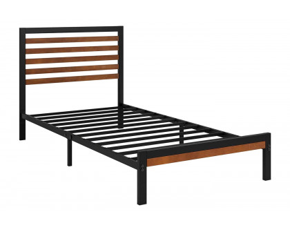 FaFurn - Eco Friendly Platform Bed with Bamboo Wood Slat Headboard and Footboard