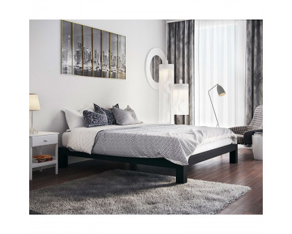 FaFurn - Platform Bed Frame with Wide Wood Slats