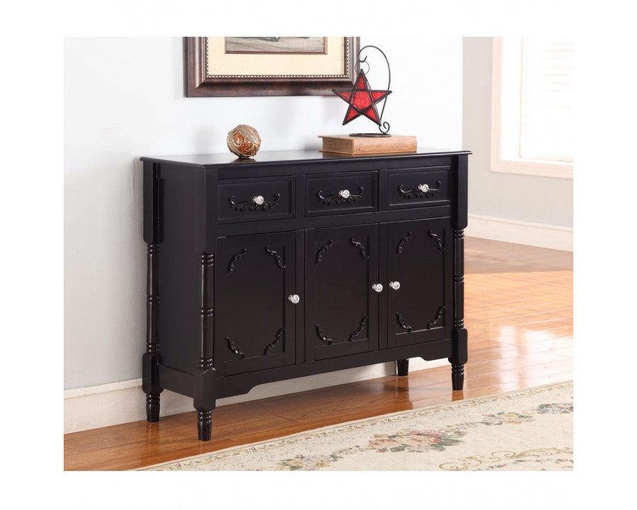 FaFurn - Sideboard Buffet with Storage Drawers in Black, Wood