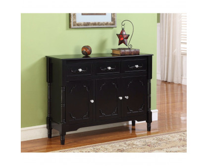 FaFurn - Sideboard Buffet with Storage Drawers in Black, Wood