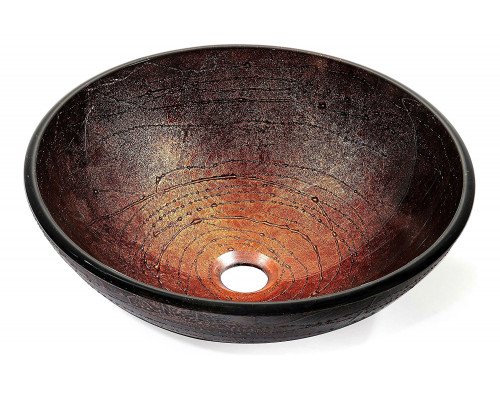 FaFurn - Modern 16.5 Inch Round Copper Color Glass Vessel Sink